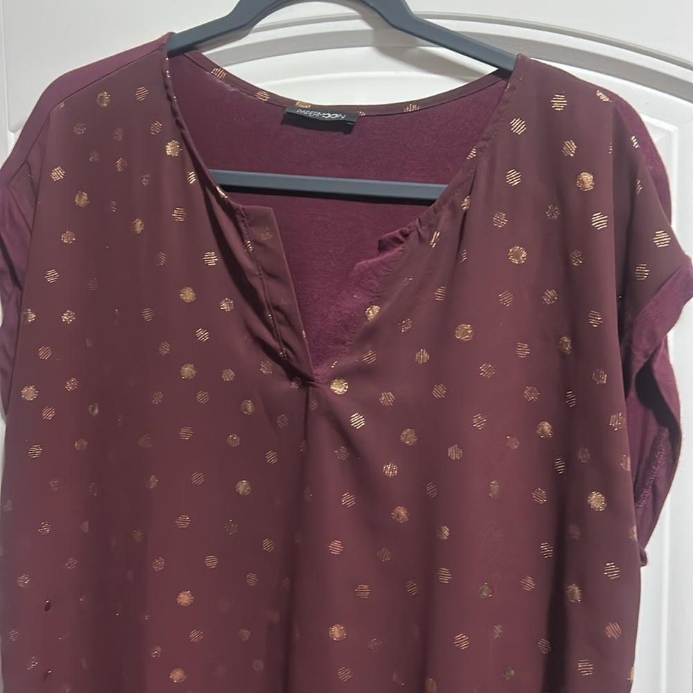 Papermoon Red Oversized Embellished Blouse - Picture 2 of 5